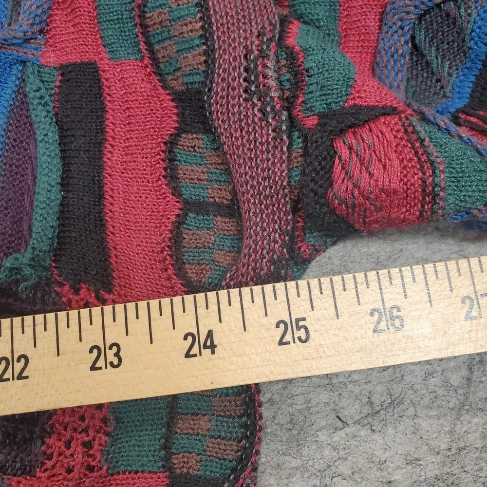 Tundra Sweater Mens Large Multicolor 3D Knit  Vintage Mercerized Cotton Canada